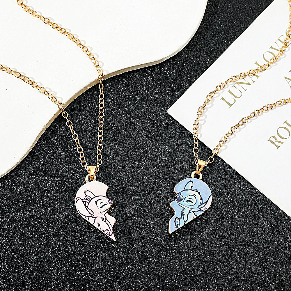 Lilo & Stitch Couples Heart Necklace