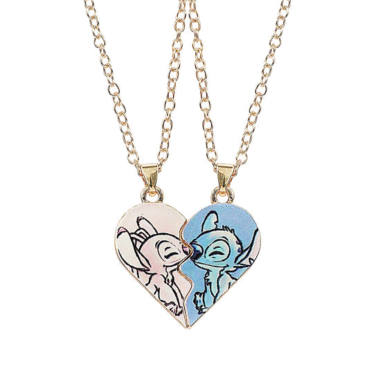 Lilo & Stitch Couples Heart Necklace