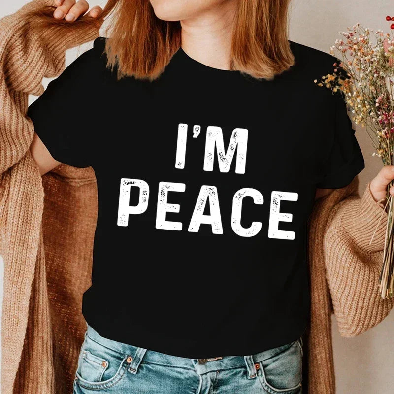 Funny Matching Couple Shirts – “I Come in Peace” & “I’m Peace” Tees