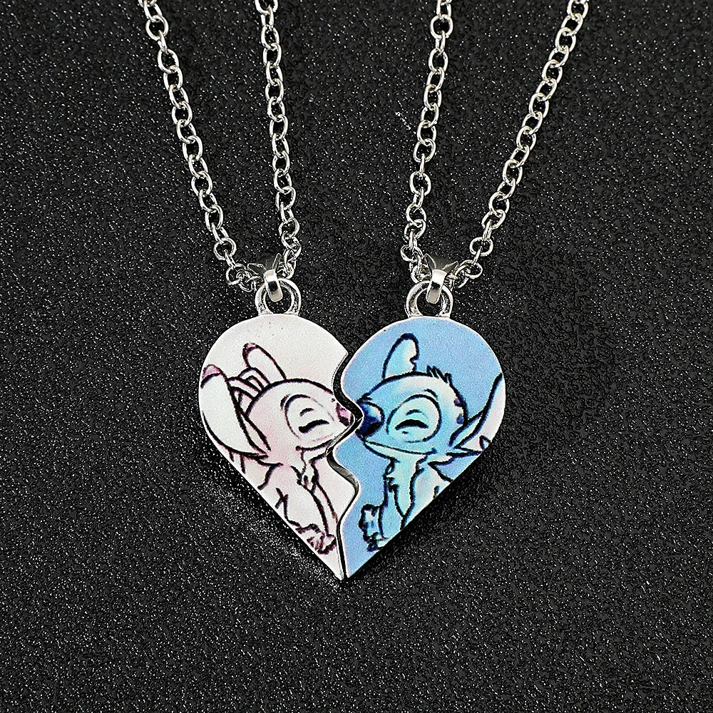 Lilo & Stitch Couples Heart Necklace