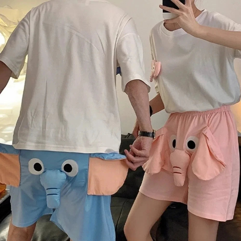 Adorable Elephant Matching Couple Outfits – Cute Summer Loungewear Set